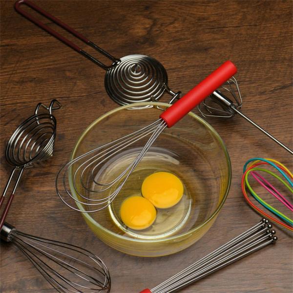 10 Heads Kitchen Utensils Whisk Multifunctional Chrome Plated SS Material