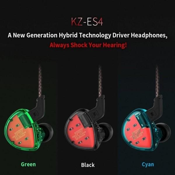 Quality Earbuds KZ ES4 Extra Bass High Fidelity Earbuds with Microphone Balanced Armature for sale