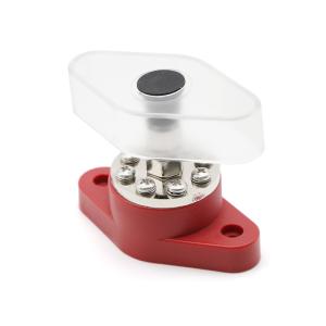 Terminal Block Power Distribution Stud Round Bus Bar 300A with Transparent Cover for Motor ATV Boat