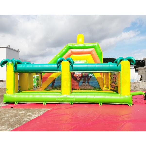 Safari Park Inflatable Playground Coconut Tree Bounce Slide