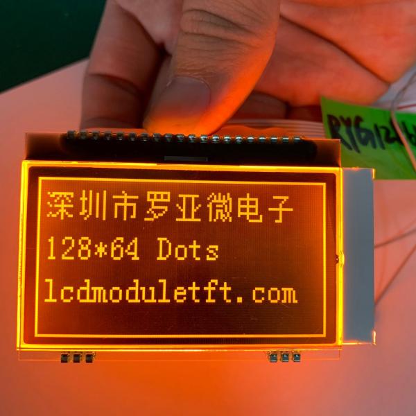 Quality Hot Selling 128X64 Dots St7565p Orange Blacklight Transmissive LCD Module Display FSTN FPC Soldering for sale