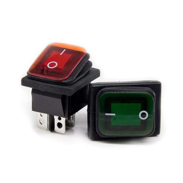 Quality 16A 250V 4 PIN Waterproof Lighted Rocker Switch for sale