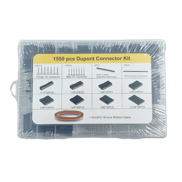 1550pcs Du-pont 2.54mm Connectors Assortment With Crimping Tool Crimper Plier Kit