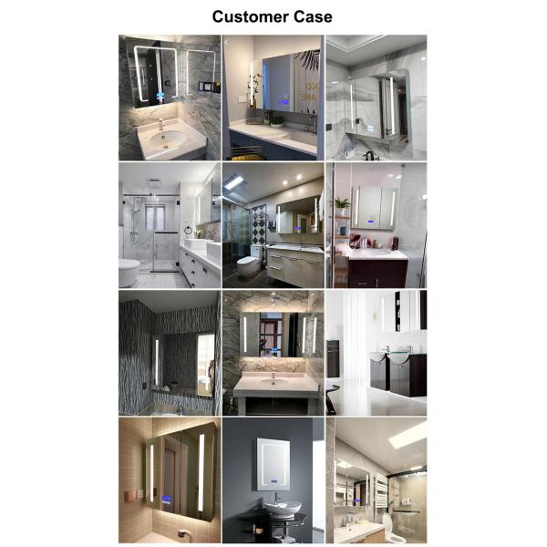 Aluminum Silver Mirror Cabinet 3000K - 6000K Bathroom Medicine Mirror Cabinet