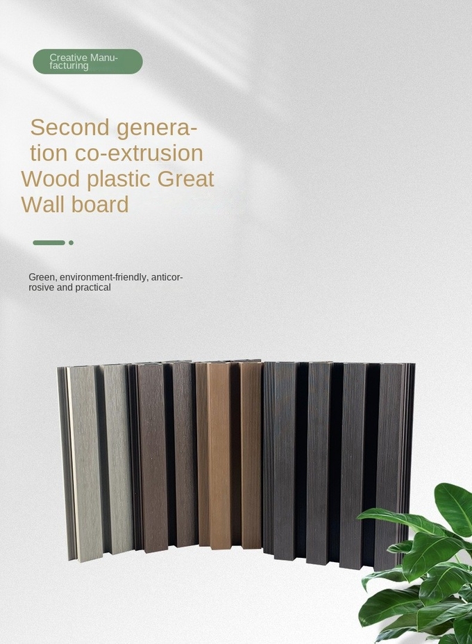 Fireproof 25x227mm WPC Cladding Panel Wood Plastic Composite Grating Plank Indoor Board Office Project