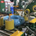 Automatic horizontal hose pipe coil wrapping machine