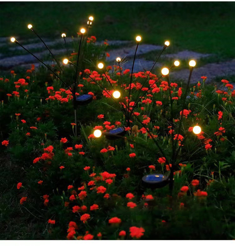 Solar Powered Firefly Garden Decorative Light Waterproof for Outdoor Pathways 8 Heads