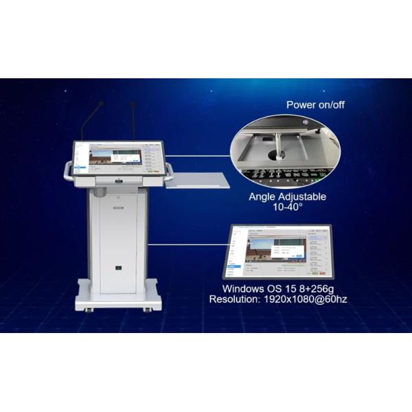 Smart Multimedia Podium with Adjustable Screen Angle 1920x1080 Resolution and Max Lifting Height 150mm