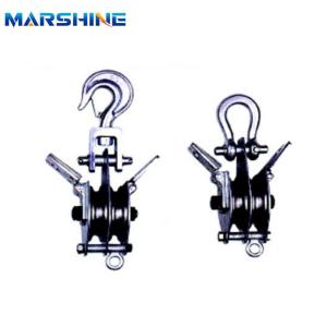 Both Side Opening 50kn Capacity Wire Rope Pulley Block with 2 Sheaves