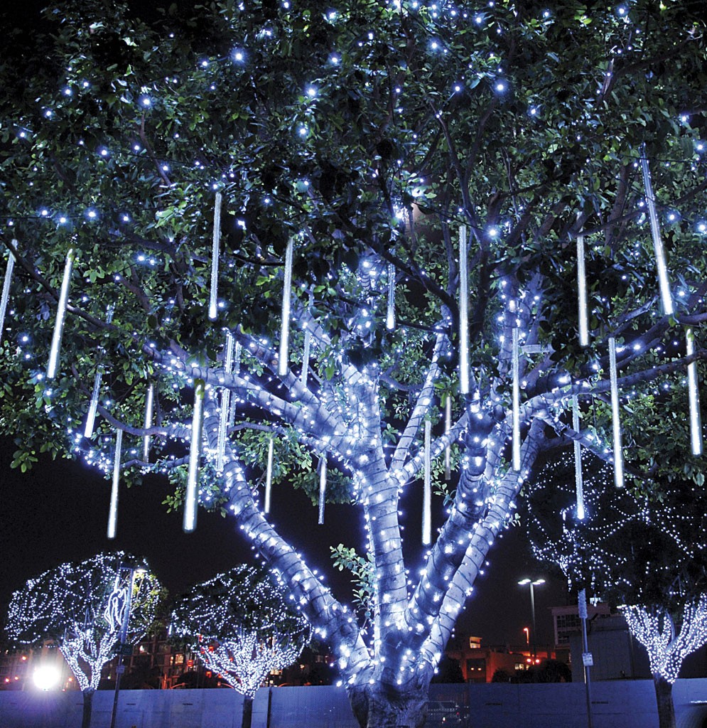 outdoor led christmas meteor shower rain light