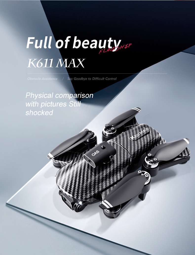 K611 Max 4k Dual Camera Drone Wide Angle Obstacle Avoidance Battery Type lipo battery Optical Flow Hovering Fpv Drone