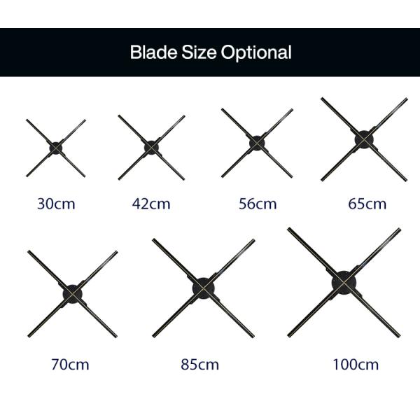 85cm 3D Hologram Fan Display Advertising Player LED Projector 3D Fans