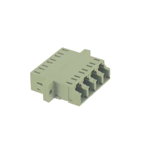 High Precision LC Quad Fiber Optic Adapter with Flange or without Flange for CATV System / Local Area Network