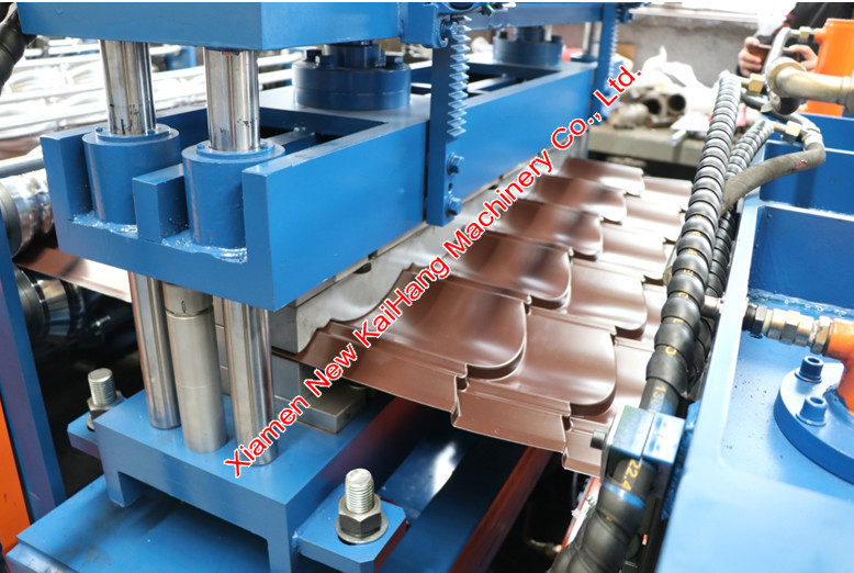 Roofing/tile roof roll forming machine, metal forming, cold rolling, double layer, steel dual layer