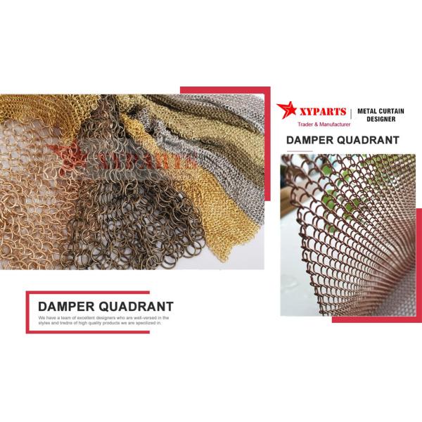 Height 3m Width 8m Titanium Plating Silver Chain Mail Ring Mesh Closure Curtain