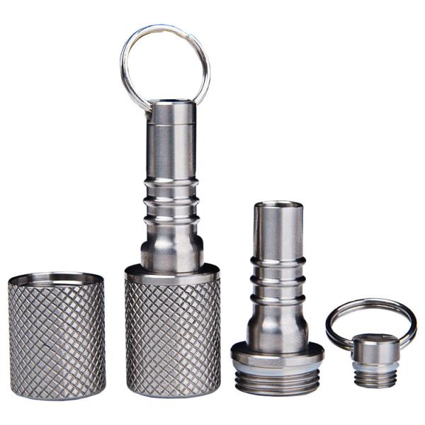 Mini Aluminum Pill Case Bottle Box Holder Keychain