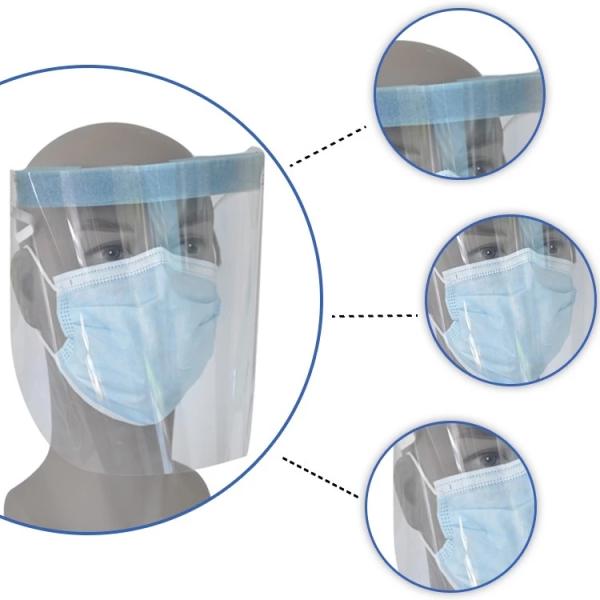 Ear Loop Non Woven Thickness 0.25mm Disposable Face Shield