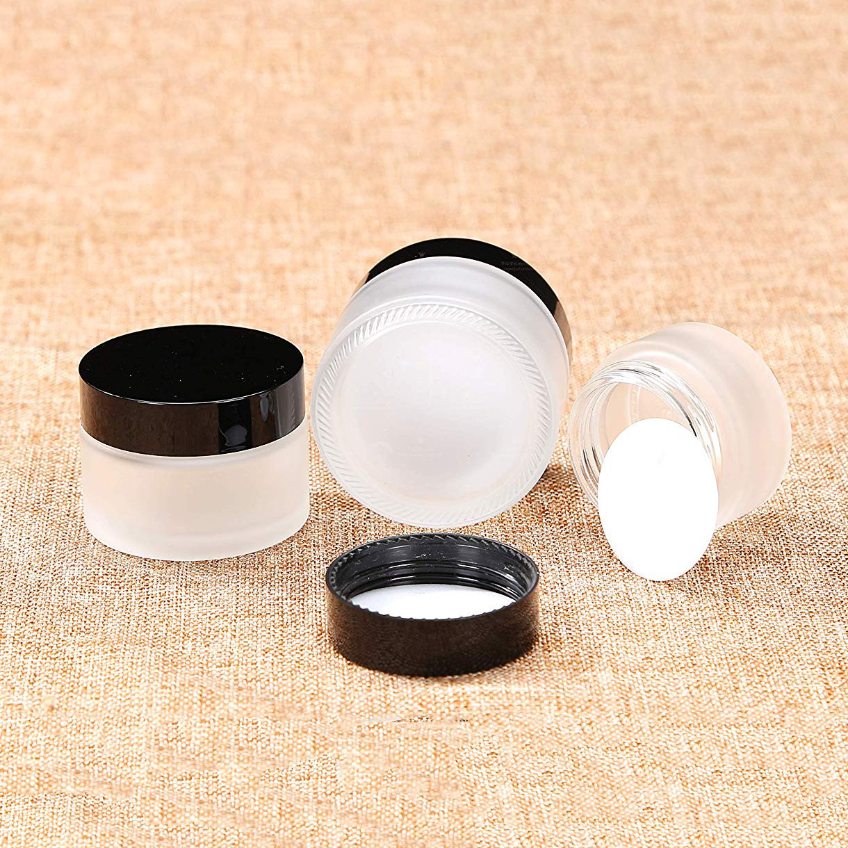 Matt Glass Empty Face Cream Containers Multi Capacities 5ml 10ml 15ml