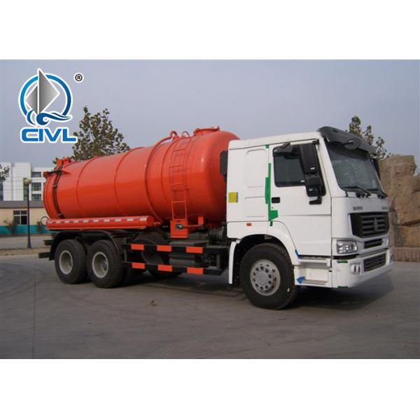 6x4 12m3 SINOTRUK HOWO 336hp Sewage Pump Truck With Safety Belts Tires12.00R20 With Middle lifting and Rear Cover