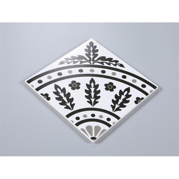 Black and White Ceramic Rustic Tile 20x20cm Non-Slip Floor Tile