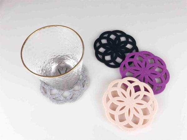 Quality Flower Shape Thick Felt Coasters Potholder Naturally Water Absorbent for sale