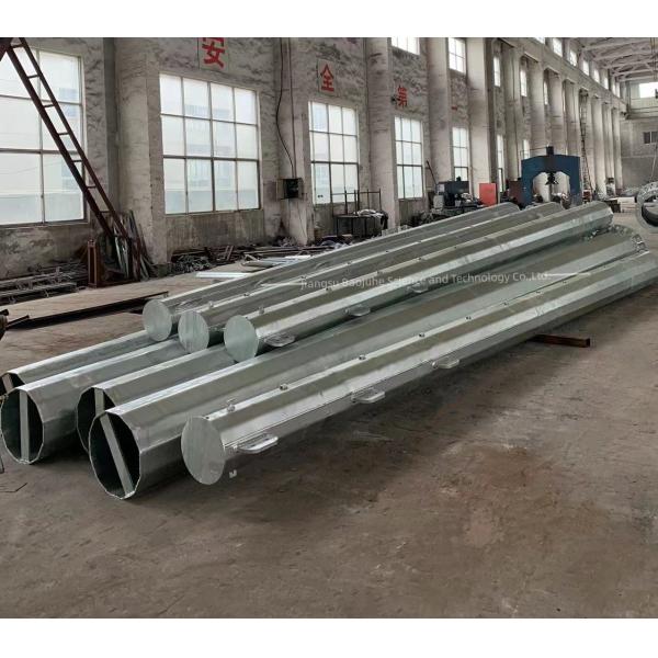 Joint Type Hot Dip Galvanized Steel Pole 60FT Two Section Bell And Spigot