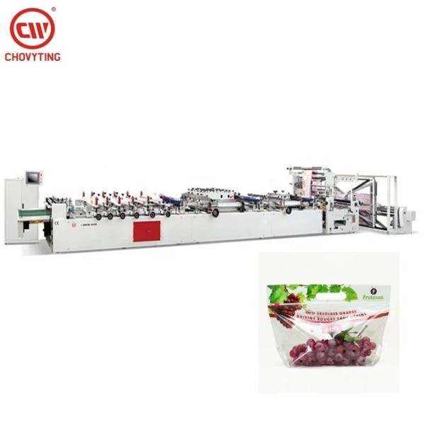 Quality Customized Slide Zipper Self Stand up Grapes Pouch Making Machine for sale