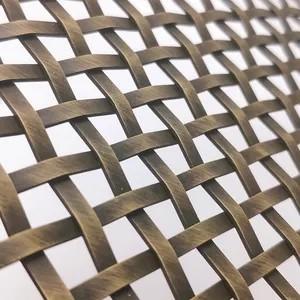China Crimped Stainless Steel Woven Wire Mesh Woven Fabric Screen For Wallpaper Decorative Metal wholesale