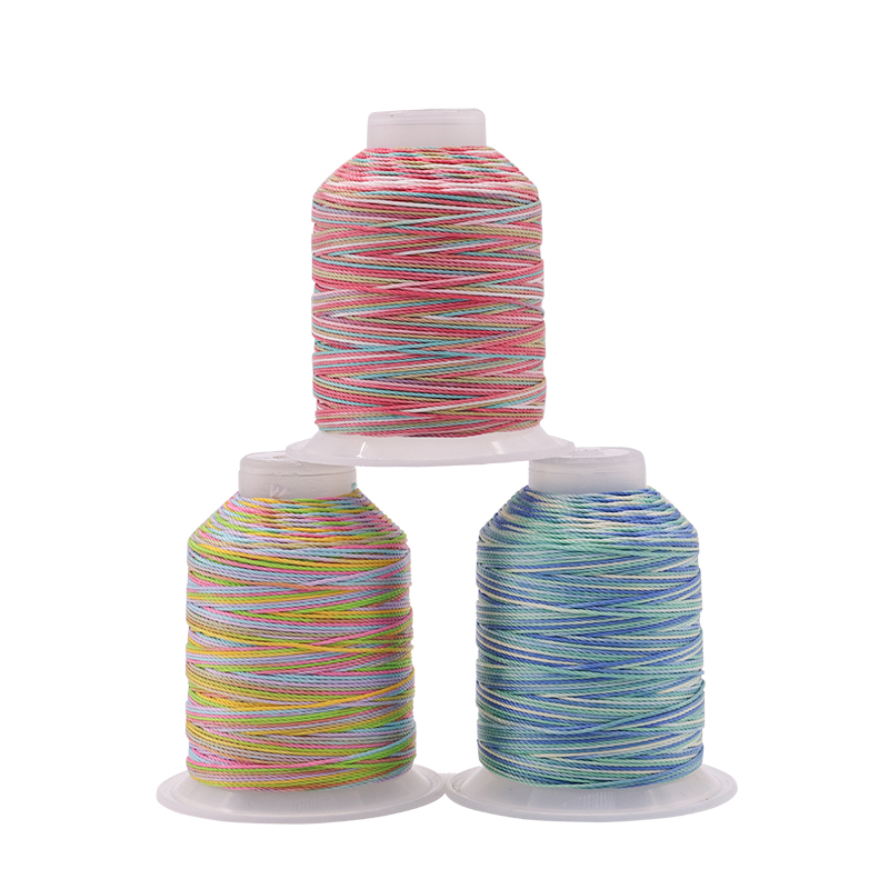 Low Shrinkage 100% Polyester Multi Color Sewing Threads for Yarn Count 3Plys Weaving Crafts