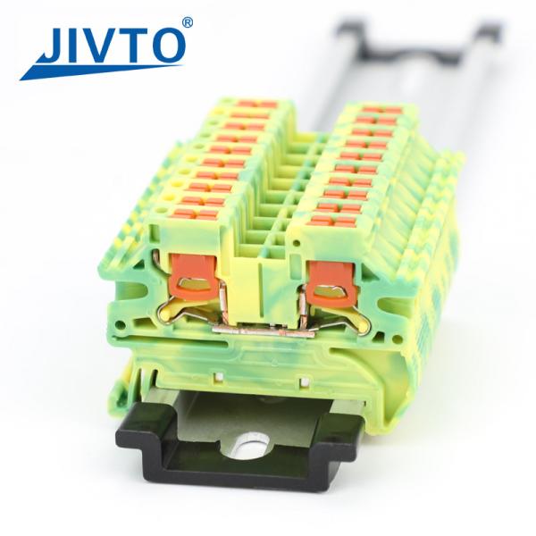 Quality PTV 2.5-PE Ground Modular DIN Rail Terminal Block Side-Entry Push-in Wiring Connector Electrical 2.5mm for sale