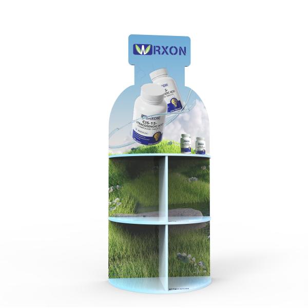 Quality PVC Floor To Floor Display Rack Store Display Stand For Alcohol And Health Products for sale