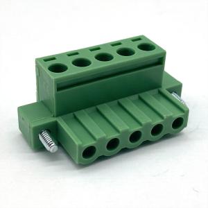 China 300V 10A M2.5 Screw Fixed Ear Plug-In Brass Terminal Block wholesale