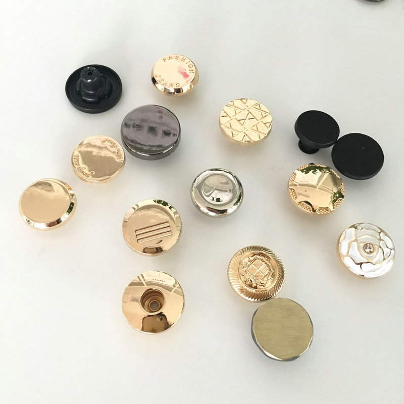 Low Moq Custom Logo Engraved Gold jeans Button / Snap button For Jeans jacket