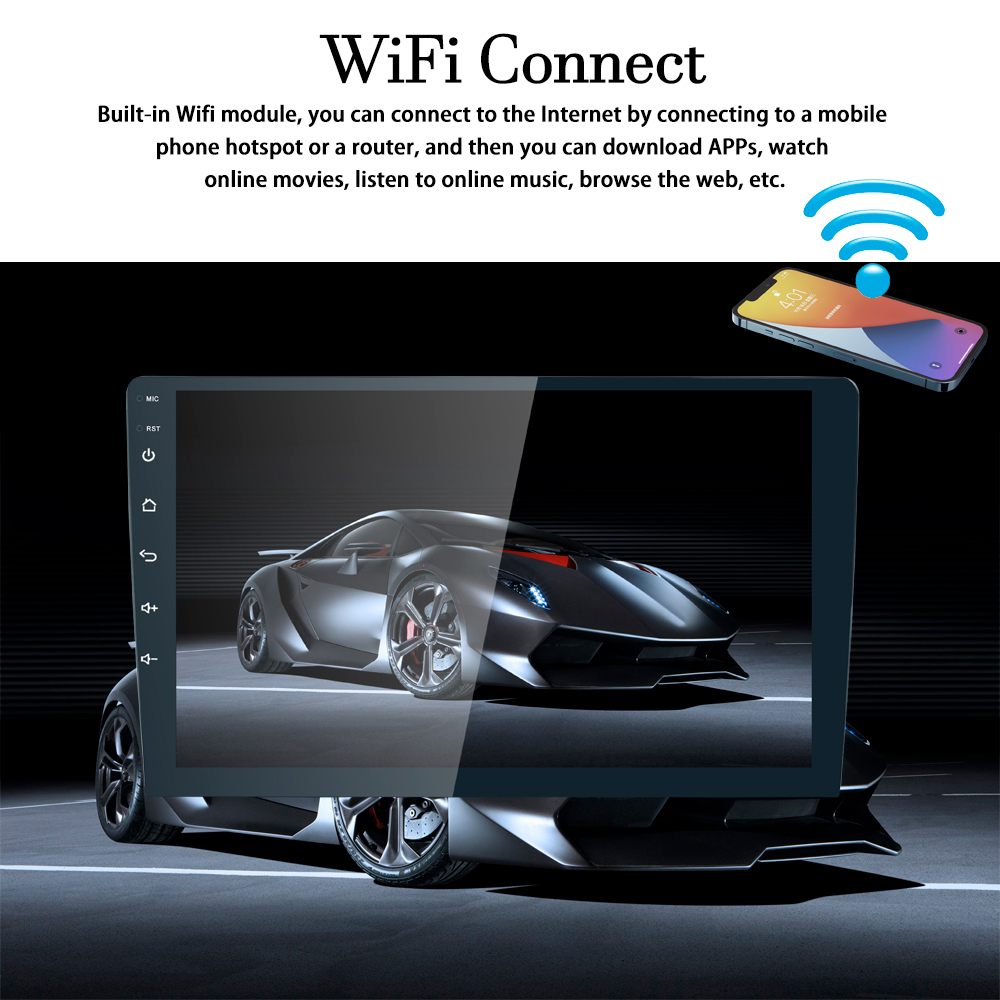 Universal Radio Stereo Audio Head Unit 9 Inch 2 Din Double Din Car DVD Player with Bluetooth
