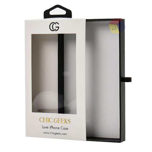 Quality Custom Sliding Drawer Electronic Packaging Box Pvc Window Phone Case Packaging Box for sale