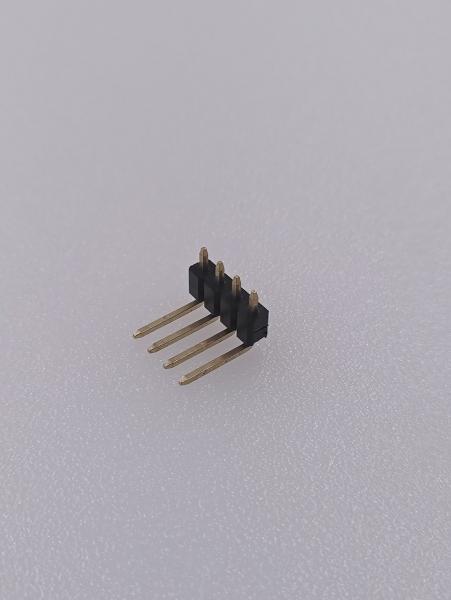 PCB Pin Header Connector , 2.54mm Pitch Single Row Pin Header 1x4P Right Angle
