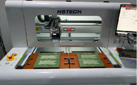 HSTECH Twin Table Automatic Spindle Bit Routing PCB Depaneling Router Machine
