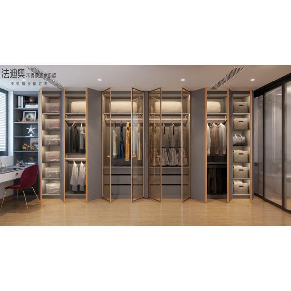 Fadior Custom Walk-In Closet Contemporary Design And Durability In Stainless Steel With Dressing Area