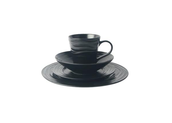 Quality Matte Black Ceramic tableware Sets Customized Logo Eco Friendly for sale