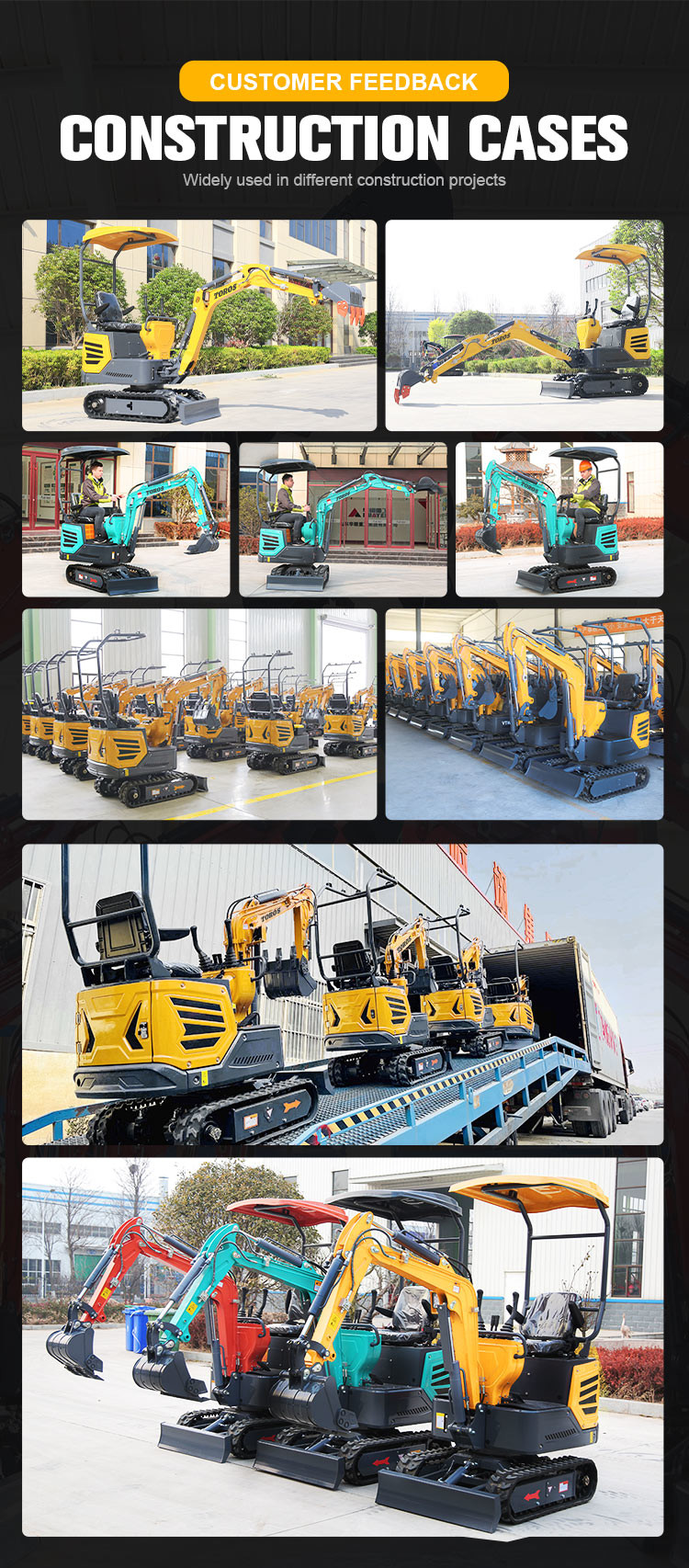 Lightweight Mini Crawler Excavator Max. Vertical Digging Depth 1655mm