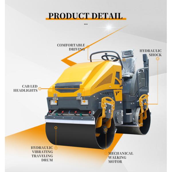1 Ton 2T 3T Double Drum Mini Road Roller Compactor in India Excitation Frequency 70Hz