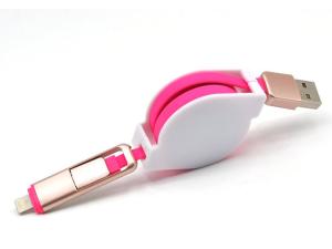 TPE Material Usb Data Extension Cable 8 Pin Micro For Mobile Phone Sync Data