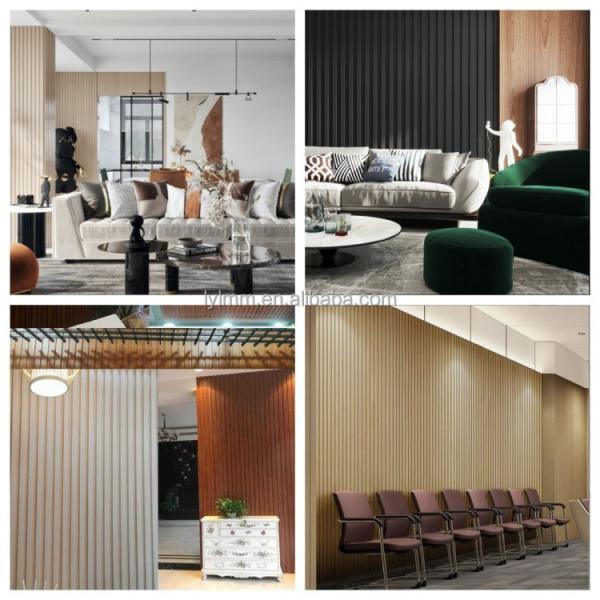 Slat Interiored Nano PVC Wood Effect Indoor Fluted Wall Panel for Household Decoration