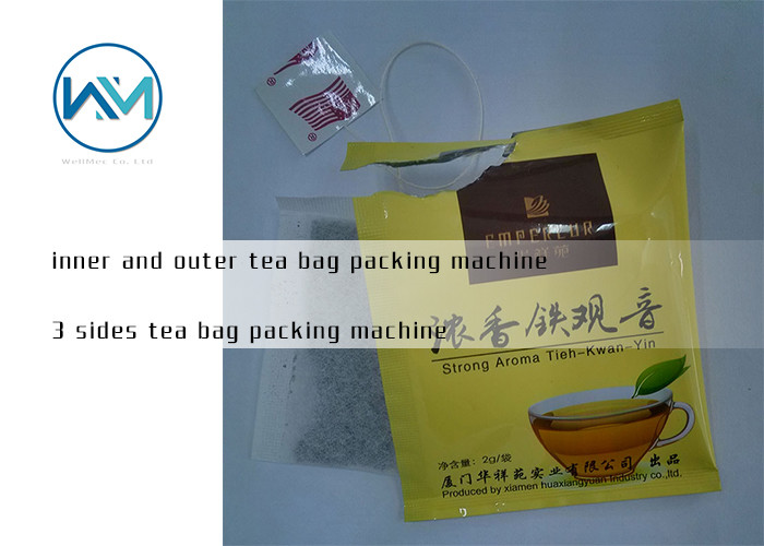 3 Side Sealing Filter Paper Inner and Outer Tea Bag Packing Machine with Thread