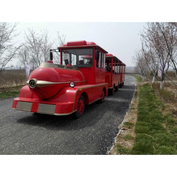 42 Person Electric Trackless Train With DC Motor For Amusements Park Playground