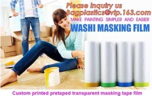 China HDPE Masking Film,Indoor Application Pretaped Drop Cloths,masking film,pre-taped cover car painting protection film hous wholesale