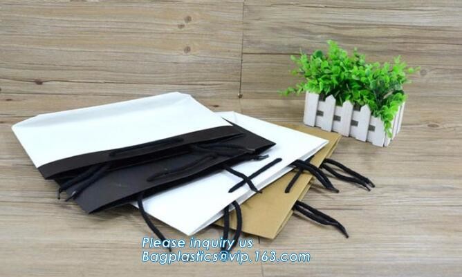 Customized Cut Printed Coated Paper Shopping Bag with Matt Lamination,rope handle custom logo printed white paper bag
