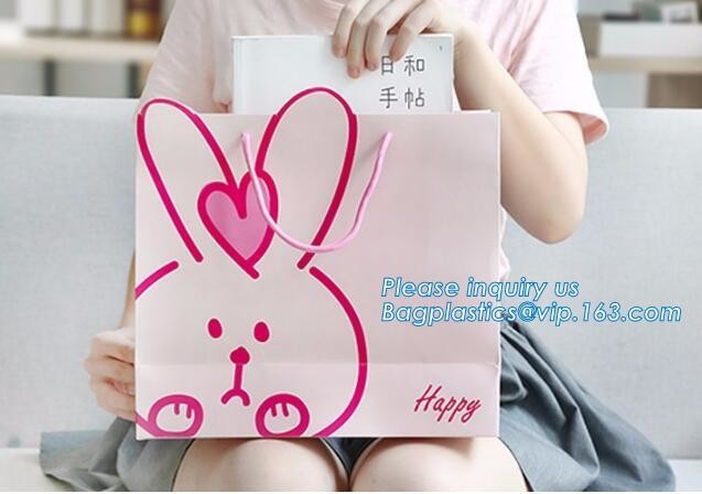 Customized Cut Printed Coated Paper Shopping Bag with Matt Lamination,rope handle custom logo printed white paper bag