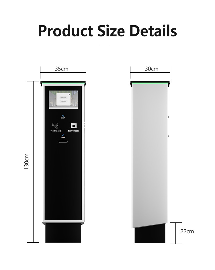 Electricity Powered Floor Standing Parking Kiosk with Optional Colors and Connectivity