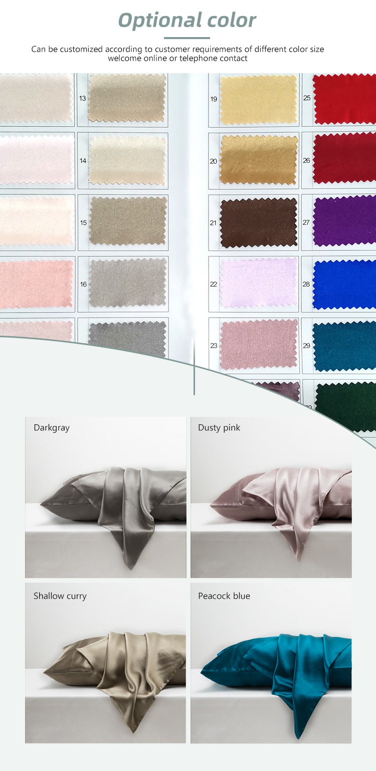 Home Textile Mulberry Silk Bed Sheets , Queen Size 20x30in Fitted Silk Bed Covers